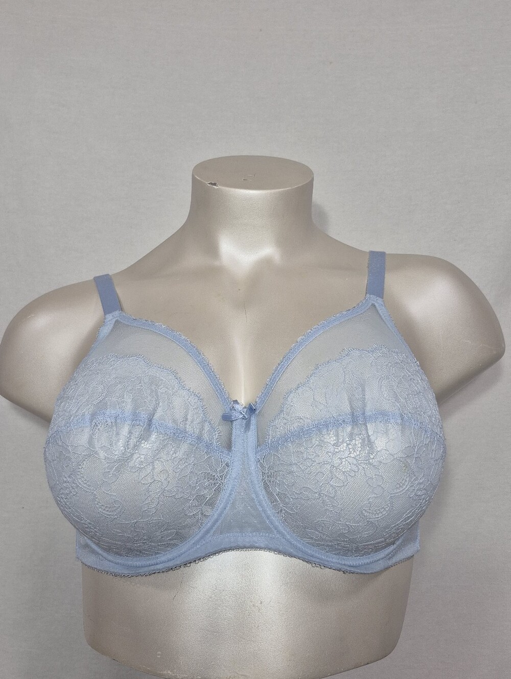 40DD Wacoal 855186 Retro Chic 2-Section Cup Chantilly Lace Underwire Bra Blue